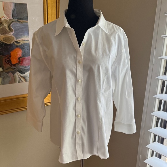 L.L. Bean White Wrinkle-Resist Shirt Button Down 100% Cotton - Picture 1 of 8